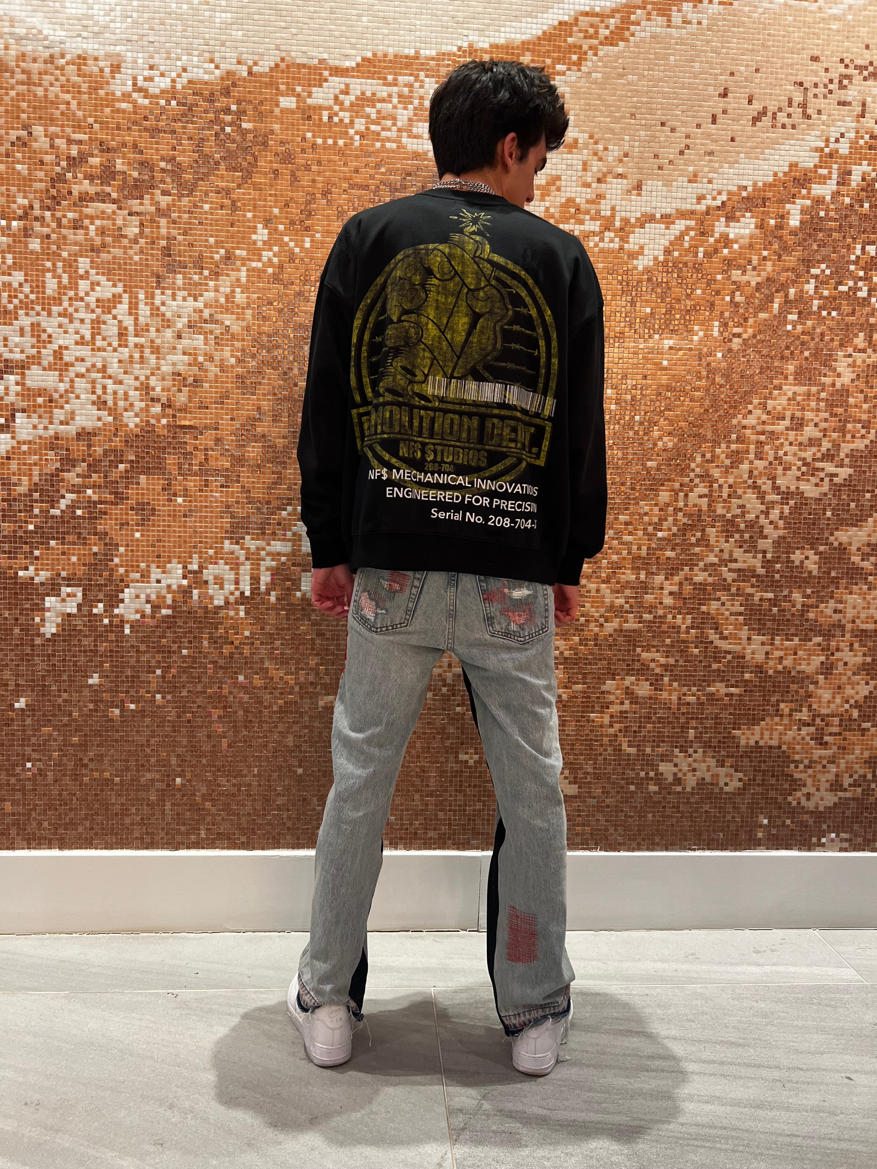 “DEMOLITION DEPT” DISTRESSED CREWNECK