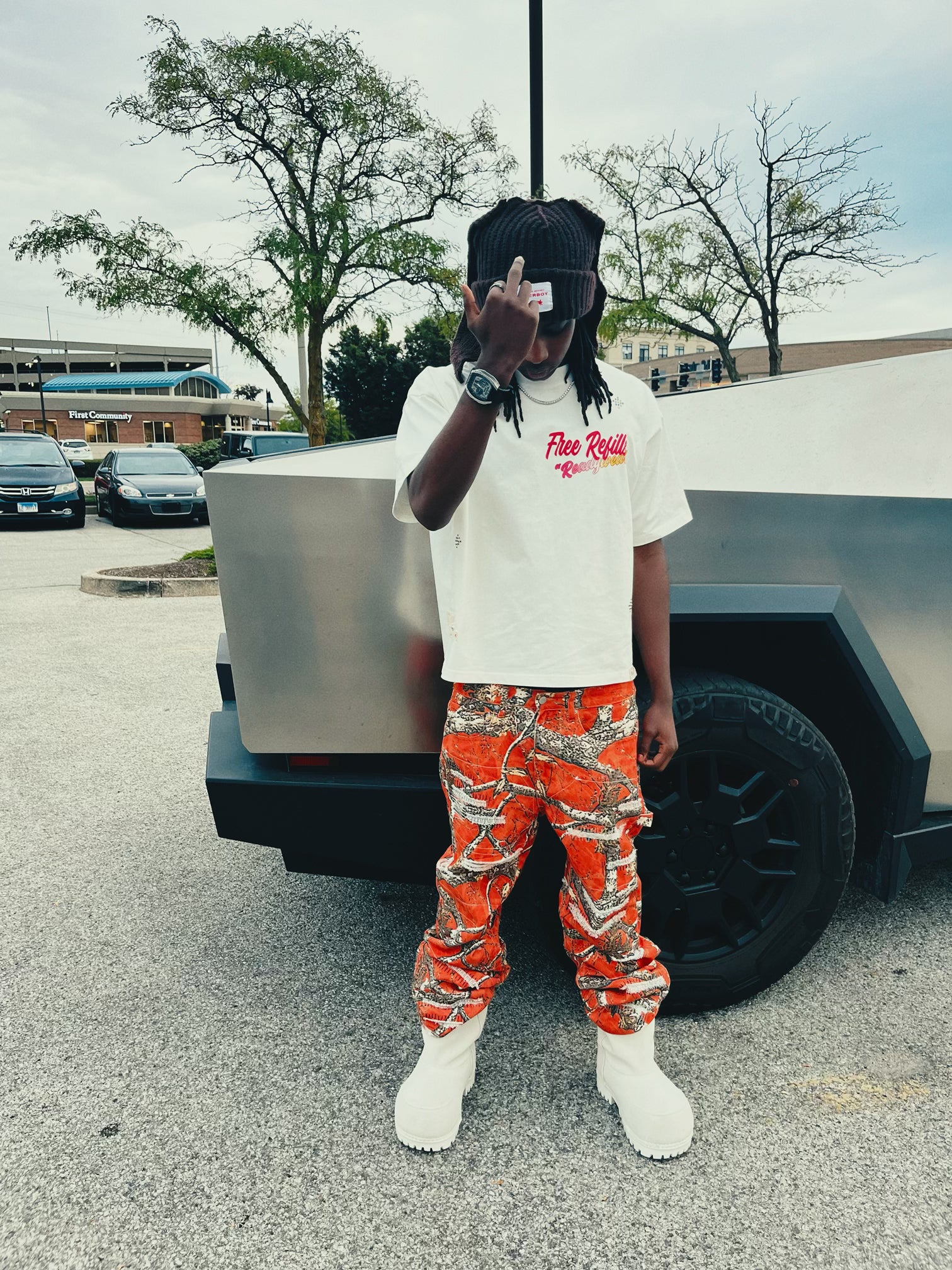 "ORANGE WOODLAND" DENIM