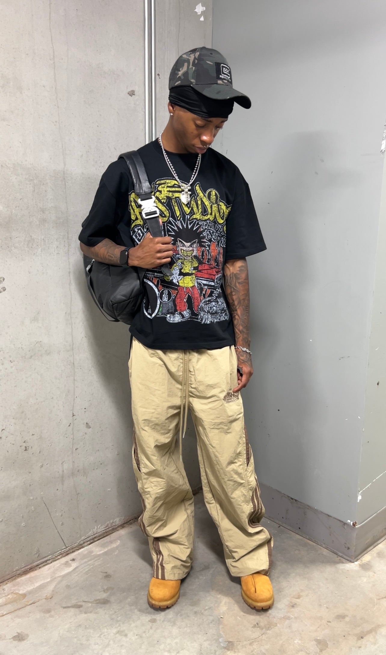 NYLON TRACKPANTS (TAN)