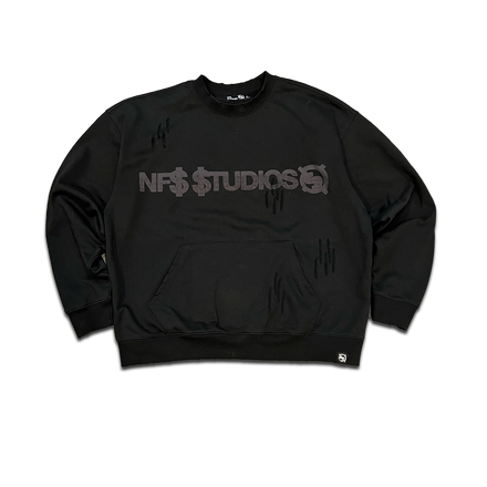 “NF$$TUDIOS” DISTRESSED CREWNECK