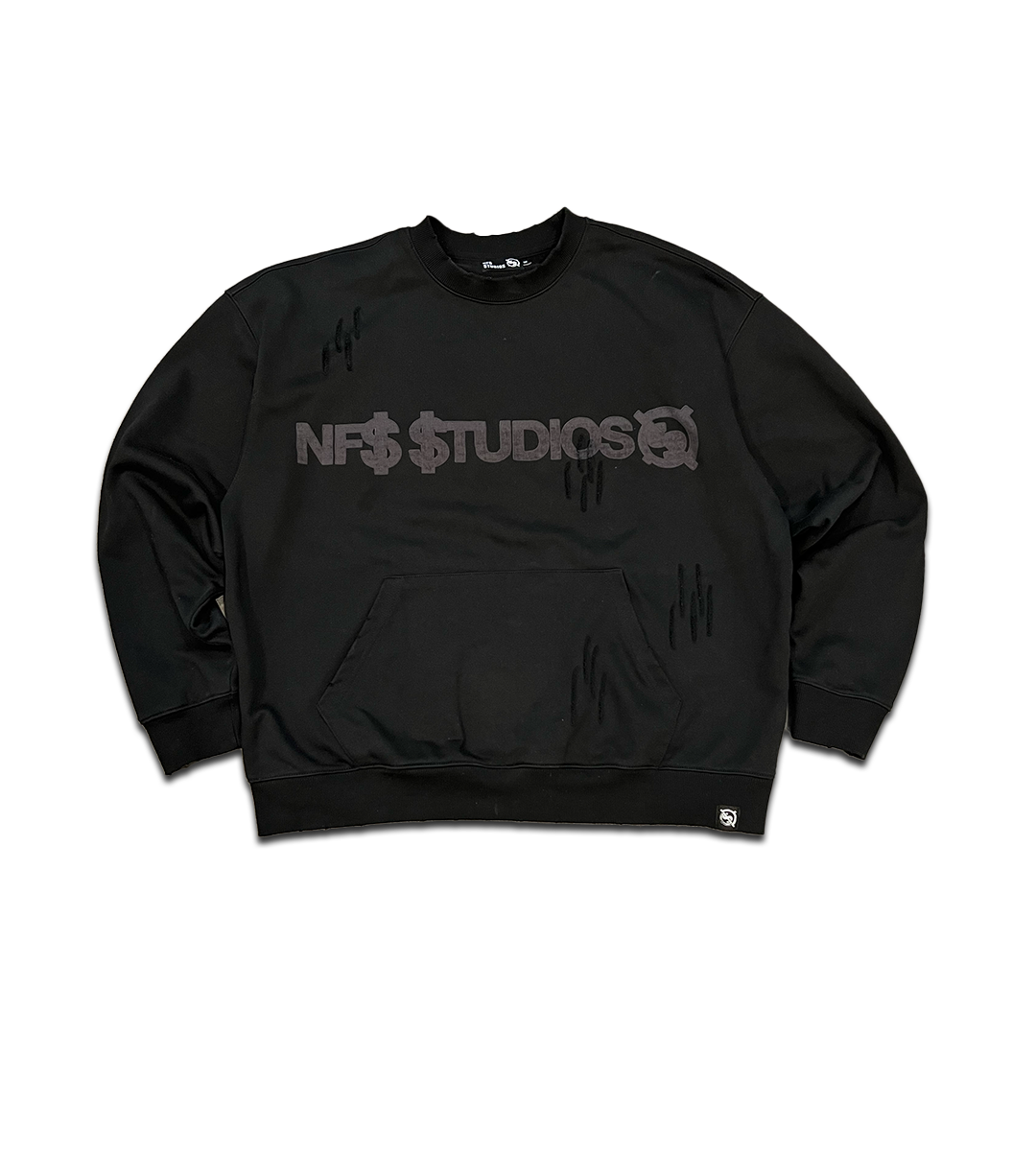 “NF$$TUDIOS” DISTRESSED CREWNECK